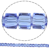 Cubic Crystal korálky, Krystal, Kostka, tváří, více barev na výběr, 8x8x8mm, Otvor:Cca 1mm, Délka Cca 29.1 inch, 10přediva/Bag, Cca 100PC/Strand, Prodáno By Bag