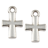 Zinc Alloy Cross Přívěsky, Zinek, Kříž, starožitné barva postříbřená, nikl, olovo a kadmium zdarma, 12x20x1mm, Otvor:Cca 2mm, Cca 2326PC/KG, Prodáno By KG