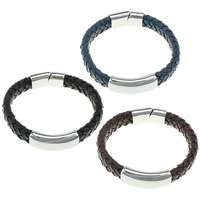 Unisex Armband, Kuhhaut, mit Edelstahl, keine, 12mm, 29x14x8mm, 36x15x10mm, verkauft per ca. 8.5 ZollInch Strang