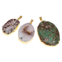 Gemstone Pendants Jewelry with Brass gold color plated mixed - Approx Sold By Bag