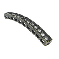 Zink legering Spacer Bar, Zinc Alloy, Rektangel, antik bronze farve forgyldt, med rhinestone, nikkel, bly & cadmium fri, 38x4mm, Hole:Ca. 2mm, 100pc'er/Bag, Solgt af Bag