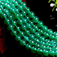 Natural Green Agate Beads Round Grade AAAAA Length Approx 15 Inch Sold By Lot