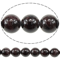 Grânulos naturais de Granada, Roda, De janeiro Birthstone & natural, vermelho, Grade AB, 12mm, Buraco:Aprox 2mm, comprimento Aprox 15 inchaltura, 5vertentespraia/Lot, Aprox 32PCs/Strand, vendido por Lot