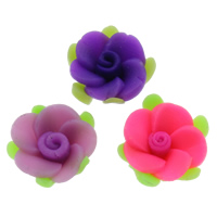 Polymer Clay Cabochon Flower handmade flat back mixed colors Sold By Bag