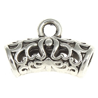 Zinklegering Bail Kralen, Zinc Alloy, Buis, antiek zilver plated, hol, nikkel, lood en cadmium vrij, 14x9.50x5mm, Gat:Ca 2mm, Ca 1000pC's/KG, Verkocht door KG