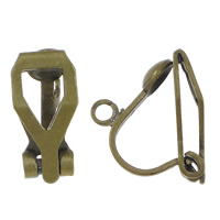 Brass Clip On naušnicom Pronalaženje, Mesing, antička brončana boja pozlaćen, nikal, olovo i kadmij besplatno, 6x12x10mm, Rupa:Približno 1mm, 100Parovi/Lot, Prodano By Lot