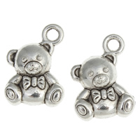 Zink Alloy Animal Hängen, Bear, antik silver pläterad, nickel, bly och kadmium gratis, 11x15x6mm, Hål:Ca 2mm, Ca 685PC/KG, Säljs av KG