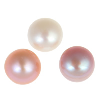 Hälften Borrade odlad sötvattenspärla pärlor, Freshwater Pearl, Dome, naturlig, Halvborrade, fler färger för val, Grade AAA, 9.5-10mm, Hål:Ca 0.8mm, 24Pairs/Bag, Säljs av Bag