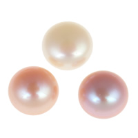 Hälften Borrade odlad sötvattenspärla pärlor, Freshwater Pearl, Dome, naturlig, Halvborrade, fler färger för val, Grade AAA, 10.5-11mm, Hål:Ca 0.8mm, 24Pairs/Bag, Säljs av Bag