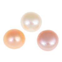 Hälften Borrade odlad sötvattenspärla pärlor, Freshwater Pearl, Dome, naturlig, Halvborrade, fler färger för val, Grade AAA, 10-10.5mm, Hål:Ca 0.8mm, 24Pairs/Bag, Säljs av Bag