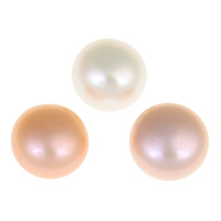 Hälften Borrade odlad sötvattenspärla pärlor, Freshwater Pearl, Dome, naturlig, Halvborrade, fler färger för val, Grade AAA, 8.5-9mm, Hål:Ca 0.8mm, 30Pairs/Bag, Säljs av Bag