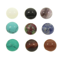 Gemstone Cabochon natural & flat back & mixed Sold By Bag