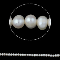 Prátaí Saothraithe coirníní Péarla Fionnuisce, Pearl Fionnuisce, nádúrtha, bán, 7-8mm, Poll:Thart 0.8mm, Díolta Per Thart 15.1 Inse Snáithe