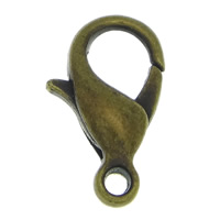 Zinc Alloy Hummerspænde, antik bronze farve forgyldt, nikkel, bly & cadmium fri, 6x12x3.20mm, Hole:Ca. 1.5mm, 2000pc'er/Bag, Solgt af Bag