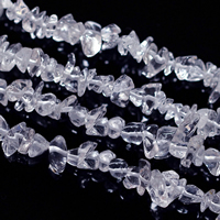 Korálky přírodní Průhledný Quartz, Clear Quartz, Nuggets, 4-7mm, Otvor:Cca 1-2mm, Délka Cca 15 inch, 10přediva/Lot, 120PC/Strand, Prodáno By Lot