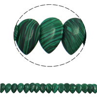 Malachite goutte, larme, synthétique, 22x31x5mm, Trou:Environ 1mm, Environ 23PC/brin, Vendu par Environ 15.5 pouce brin