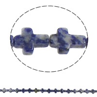 Blue Spot Stone perle, Križ, prirodan, 12x16x5mm, Rupa:Približno 1mm, Približno 25računala/Strand, Prodano Per Približno 16.5 inčni Strand