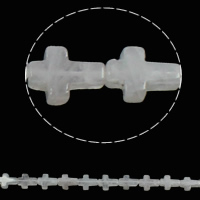 Natürliche klare Quarz Perlen, Klarer Quarz, Kreuz, 12x16x5mm, Bohrung:ca. 1mm, ca. 25PCs/Strang, verkauft per ca. 16.5 ZollInch Strang