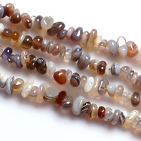 Naturlige Botswana Agate perler, Nuggets, 4-7mm, Hole:Ca. 1-2mm, Længde Ca. 15 inch, 10Strands/Lot, 120pc'er/Strand, Solgt af Lot