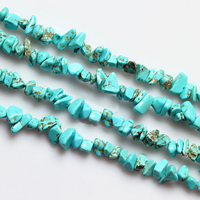 Turquoise Kralen, Synthetische Turquoise, Nuggets, blauw, 4-7mm, Gat:Ca 1-2mm, Lengte Ca 15 inch, 10strengen/Lot, 120pC's/Strand, Verkocht door Lot