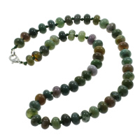 Gemstone smycken halsband, Ädelsten, zinklegering Karbinlås, Rondelle, naturlig, 10x6mm, Såld Per Ca 18 inch Strand