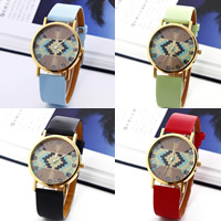 Femmes montre-bracelet, cuir PU, avec verre & alliage de zinc, Placage, réglable & pour femme, plus de couleurs à choisir, protéger l'environnement, sans nickel, plomb et cadmium, 40mm, 20mm, Longueur Environ 8 pouce, 10PC/lot, Vendu par lot