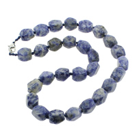 Blue Spot Ogrlica, cink legura jastog kopča, prirodan, faceted, 10x14mm, Prodano Per Približno 18 inčni Strand