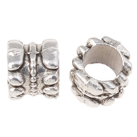 Cink legura nakit perle, Cink Alloy, Drum, starinski srebrne boje pozlaćen, nikal, olovo i kadmij besplatno, 4.5x5mm, Rupa:Približno 3mm, Približno 3448računala/KG, Prodano By KG