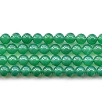 Prirodni Zeleni ahat perle, Green Agate, Krug, prirodan, različite veličine za izbor, Dužina Približno 15 inčni, Prodano By Lot