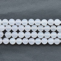 Natural White Agate Beads Round Length Approx 15 Inch Sold By Lot