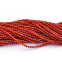 Naturlig röd agat pärlor, Red Agate, Rund, 2mm, Hål:Ca 0.5mm, Längd Ca 15 inch, 10Strands/Lot, Ca 195PC/Strand, Säljs av Lot