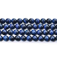 Tiger Eye Kralen, Ronde, natuurlijk, verschillende grootte voor keus, blauw, Per verkocht Ca 15 inch Strand