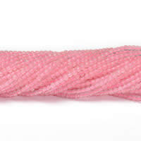 Természetes rózsakvarc gyöngy, Rose Quartz, Kerek, 2mm, Lyuk:Kb 0.5mm, Hossz Kb 15 inch, 5Strands/Lot, 195PC-k/Strand, Által értékesített Lot