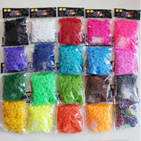 Bandas de tear, borracha, com plástico C fecho ou S fecho & agulha de crochê attachted & DIY & para crianças, cores misturadas, 2mm, 10Bolsasbolsa/Lot, 600PCs/Bag, vendido por Lot