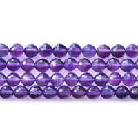 Natural Amethyst Beads Round February Birthstone Sold Per Approx 15 Inch Strand