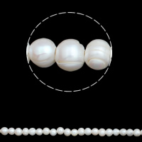 Grânulos pérolas cultivads de água doce, Pérolas de água doce, Batata, naturais, branco, 11-12mm, Buraco:Aprox 3mm, vendido para Aprox 15.3 inchaltura Strand