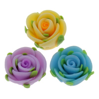 Polymer Clay Beads Flower handmade mixed colors Approx 1mm Sold By Bag