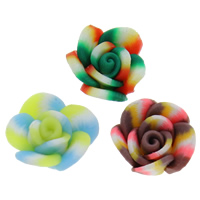 Polymer Clay Cabochon Flower handmade flat back mixed colors Sold By Bag