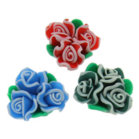 Polimero-Clay-Beads, argilla polimero, Fiore, fatto a mano, colori misti, 20x10mm, Foro:Appross. 1mm, 100PC/borsa, Venduto da borsa