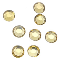 Cabochons en cristal, dôme, dos plat & facettes, topaze, grade A, 2.4-2.5mm, 10Grossesdouze douzaines/sac, 144PC/brut, Vendu par sac