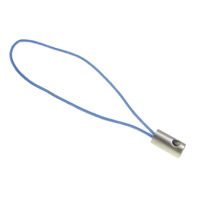 Cell Phone Strap Lariat, Nylon Koord, met Messing, platinum plated, blauw, nikkel, lood en cadmium vrij, 0.80mm, Lengte Ca 1.96 inch, 1000strengen/Lot, Verkocht door Lot