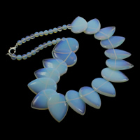 Θάλασσα Opal κολιέ, Sea Opal, κράμα ψευδαργύρου αστακό, Teardrop, 6mm, 20x30x6mm, Sold Per Περίπου 18.5 inch Strand