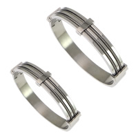 Rozsdamentes acél bangle, Stainless Steel, különböző méretű a választás, az eredeti szín, Belső átmérő:Kb 61x54mm, Hossz Kb 7.5 inch, Által értékesített PC