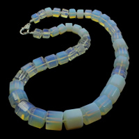 Sea Opal Halsband, zinklegering Karbinlås, Kolonn, nickel, bly och kadmium gratis, 9-16mm, Såld Per Ca 18.5 inch Strand