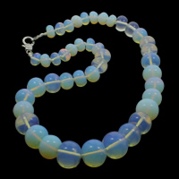 Naszyjnik Opal morze, Opal morski, stop cynku zapięcie szczypce homara, Okrąg, 10-18mm, sprzedawane na około 18 cal Strand