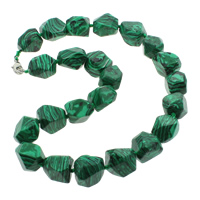 Malachite collier, Alliage de zinc fermoir homard, synthétique, 11-22mm, Vendu par Environ 18 pouce brin