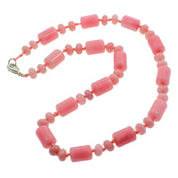 Rhodochrosite Necklace zinc alloy lobster clasp Column natural  Sold Per 17 Inch Strand