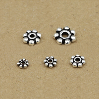 An Téalainn Sterling Silver Spacer Bead, Flower, méid éagsúla do rogha, Díolta De réir Lot