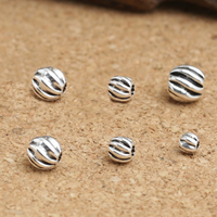 Ταϊλάνδη Sterling Silver Beads, Drum, διαφορετικό μέγεθος για την επιλογή & κυματοειδής, Sold Με Παρτίδα