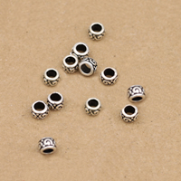 Thailand Sterling zilveren kralen, Thailand Sterling Silver, 4.5mm, Gat:Ca 2.7mm, 60pC's/Lot, Verkocht door Lot